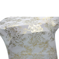 Gold Metallic Damask Spandex Banquete Slip -Slip fundas para bodas Housse de Chaise